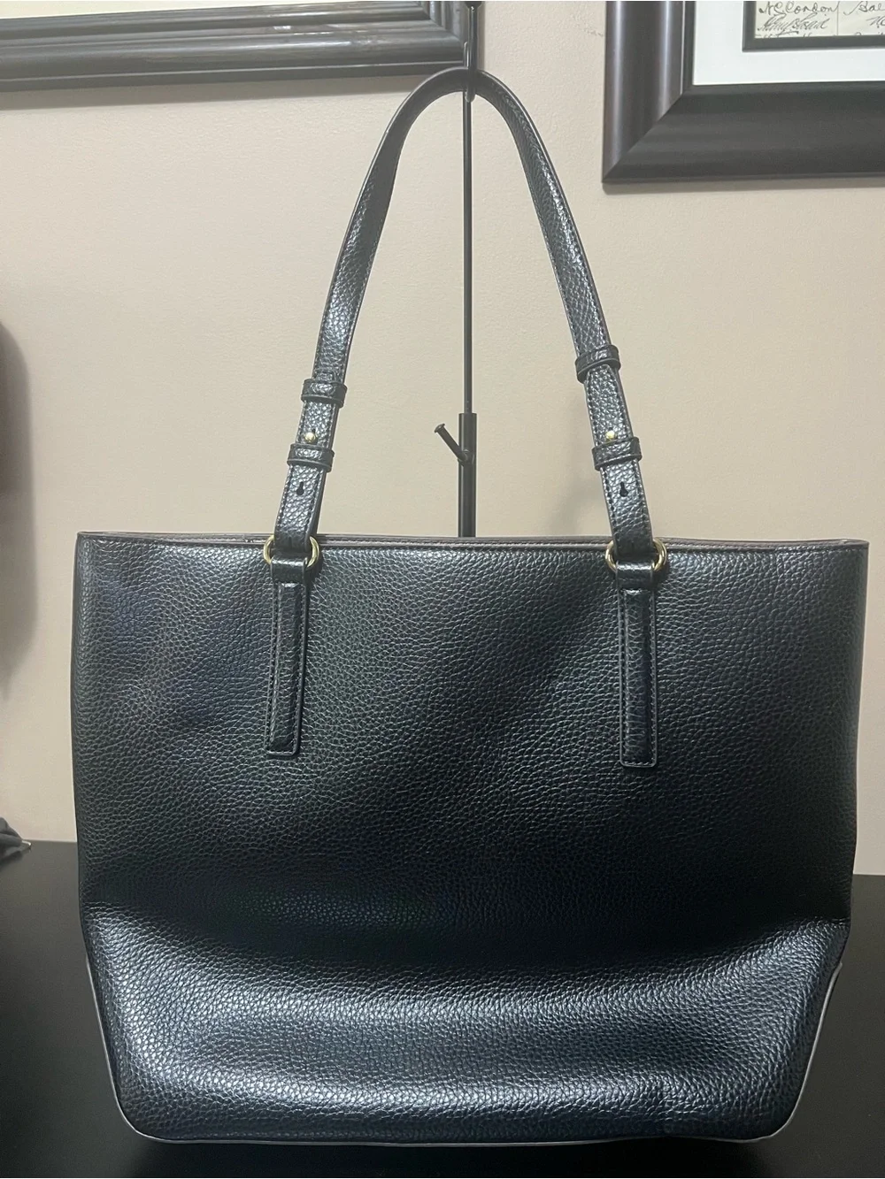 Anne Klein Black Tote with Gold Accents